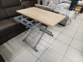 Mesa Centro Elevable y Plegable, Madera/Metal
