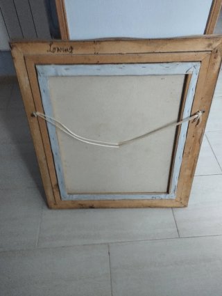 Dipinto floreale vintage con cornice dorata