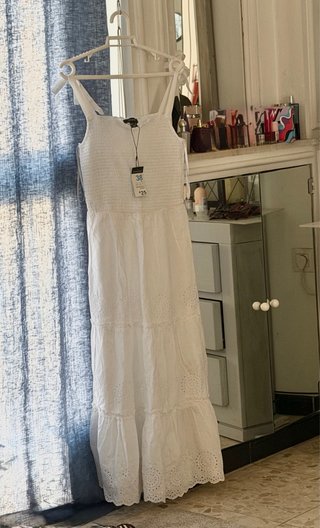 Vestido blanco largo Primark talla M
