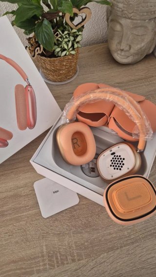 Auriculares color coral metalizado