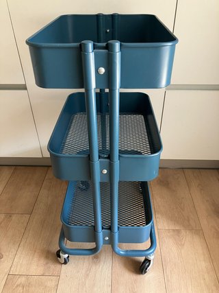 Carrito IKEA RÅSKOG 3 niveles azul grisáceo