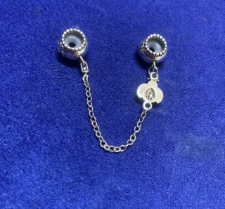 Cadena de seguridad mariquita flor pulsera Plata