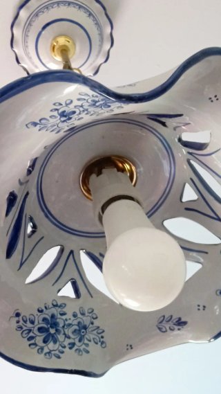 Lámpara de techo de cerámica de Talavera auténtica