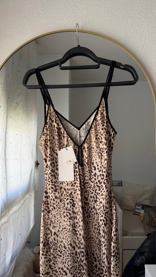 Vestido largo Zara estampado leopardo