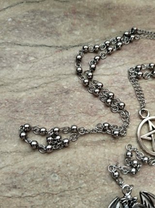 Collana Drago Ametista Acciaio Inox