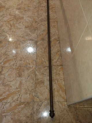 Barra cortina madera con terminales