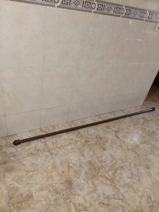 Barra cortina madera con terminales