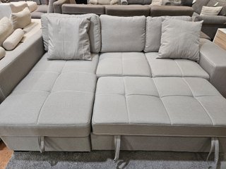 Sofá Cama Chaiselongue con Arcón y 2 Puffs