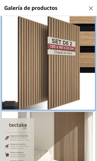 Set 2 Paneles Decorativos Madera Tectake