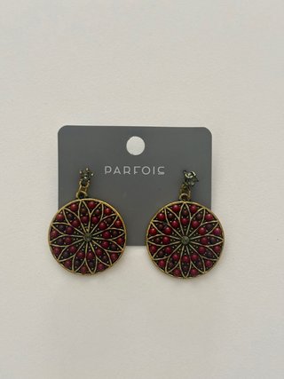 Pendientes Parfois dorados y rojos