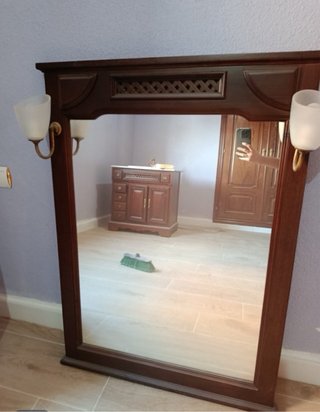 Conjunto baño lavabo, mueble y espejo