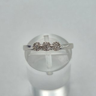 Anillo oro blanco de 18k con diamantes 2.56gr T-16