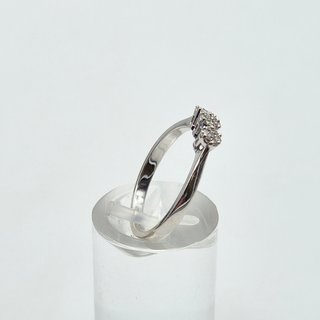 Anillo oro blanco de 18k con diamantes 2.56gr T-16