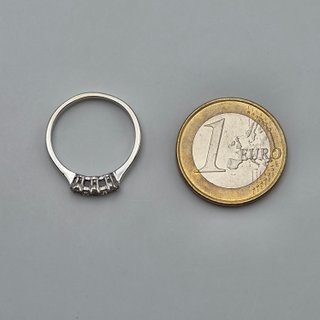 Anillo oro blanco de 18k con diamantes 2.56gr T-16