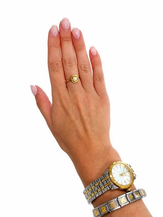 Anillo Oro Redondo Perla Blanca