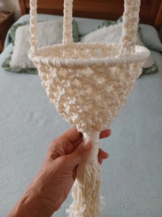 Macetero colgante macramé artesanal