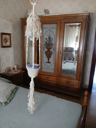 Macetero colgante macramé artesanal