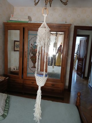 Macetero colgante macramé artesanal