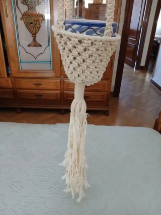 Macetero colgante macramé artesanal