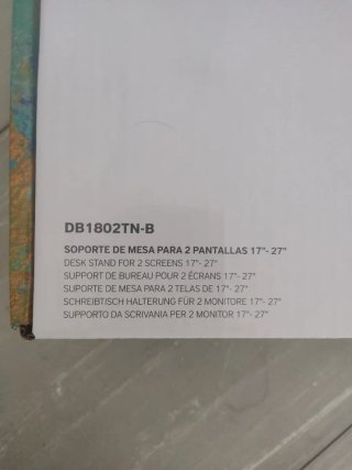 Supporto da tavolo TooQ DB1802TN-B per 2 schermi