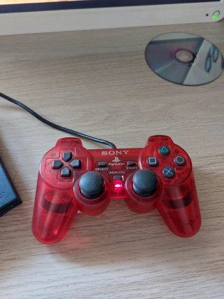 Mando Sony PlayStation Rojo Transparente ps2