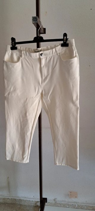 Pantalón Capri Elástico Talla 50 Miss Lady Blanco