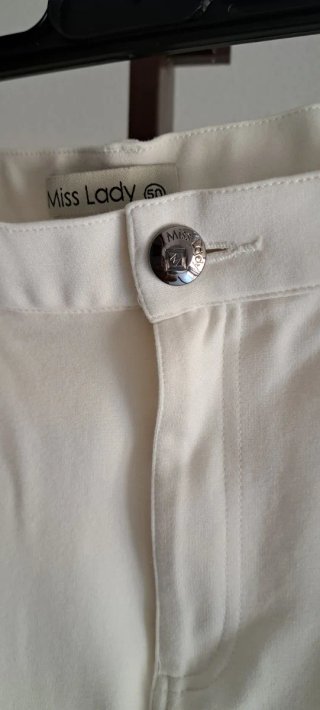 Pantalón Capri Elástico Talla 50 Miss Lady Blanco