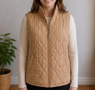 Chaleco acolchado mujer beige. Talla xl no muy gra
