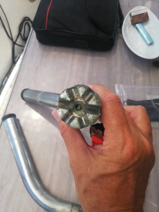 Tangones de pesca de acero inoxidable para barco .