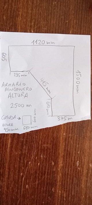 Armario esquinero y cómoda blanco