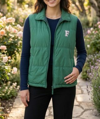 Chaleco acolchado verde con logo