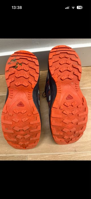 Zapatillas senderismo Salomon niño azul/naranja