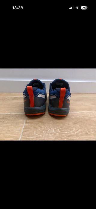 Zapatillas senderismo Salomon niño azul/naranja