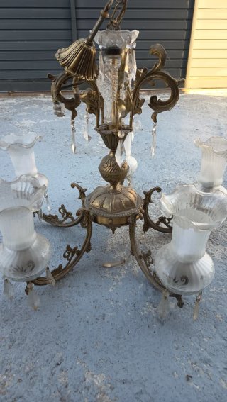 Lote 4 Lámparas Vintage Cristal