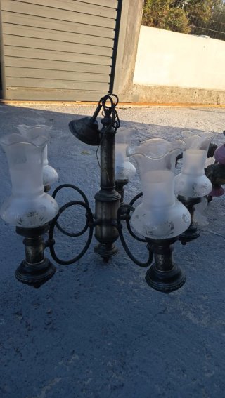Lote 4 Lámparas Vintage Cristal