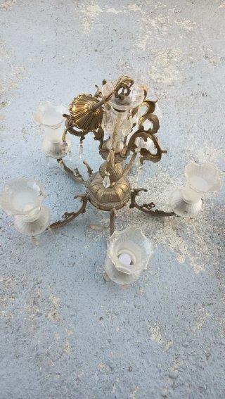 Lote 4 Lámparas Vintage Cristal