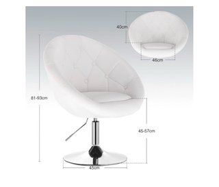 Silla de escritorio blanca y plateada