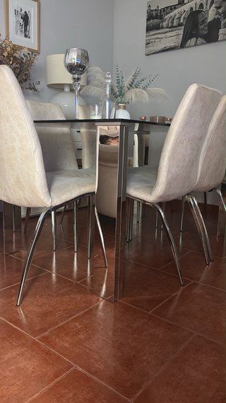 Mesa comedor cristal  140x90