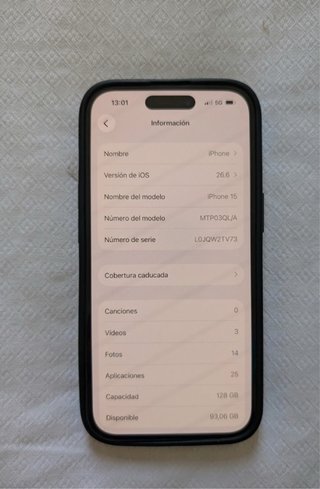 iPhone 15 - Batería 88%, 694 ciclos
