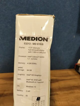 Portátil Medion E3213 13,3" Táctil 4/64GB