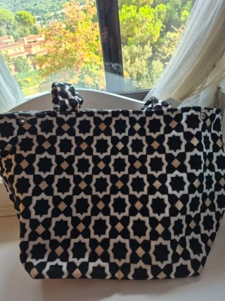 Bolso tela estampado geométrico