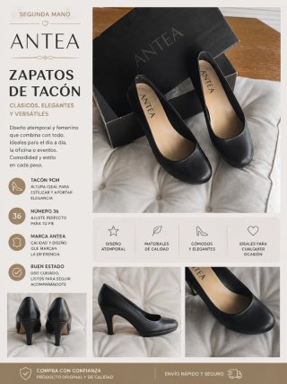 Zapatos de tacón ANTEA negros talla 36