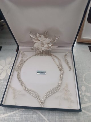 Conjunto Joyas Swarovski Novia Tiara Pendientes