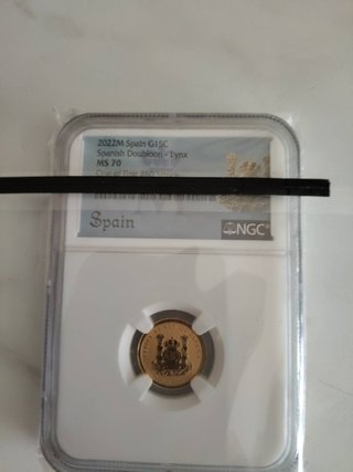 Moneda Oro Lince Ibérico 2022 NGC MS70  250 STRUCK