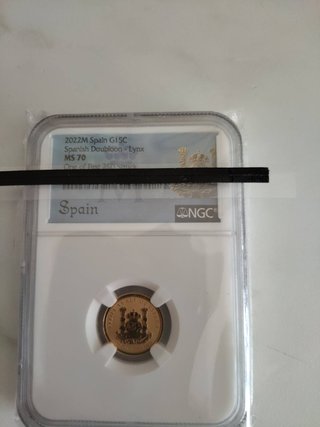 Moneda Oro Lince Ibérico 2022 NGC MS70  250 STRUCK