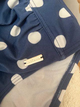 Bañador premamá lunares azul y blanco talla 46