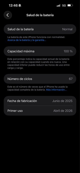 iPhone 15 Pro Max - Salud Batería 100%