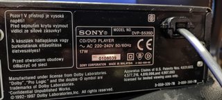 DVD SONY DVP-S535D + MANDO ORIGINAL PARA PIEZAS