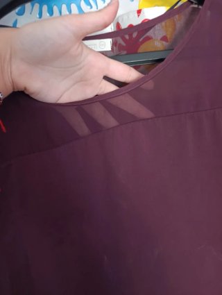 Blusa vino tinto manga 3/4