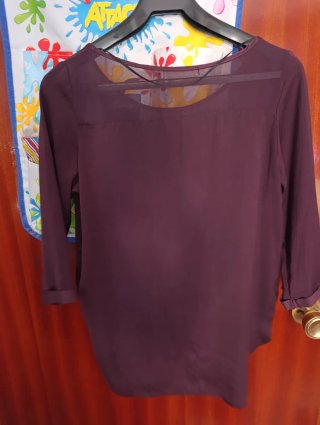 Blusa vino tinto manga 3/4